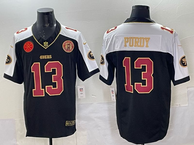 Men 2025 Nike San Francisco 49ers #13 Purdy Black Limited NFL Jersey style 0074